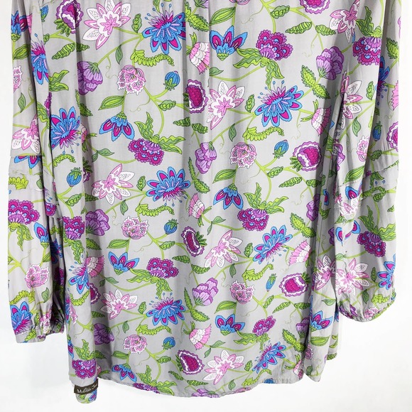 Matilda Jane Medium Top Thinking Out Loud Gray Purple Floral Popover Womens 837 - Picture 8 of 10